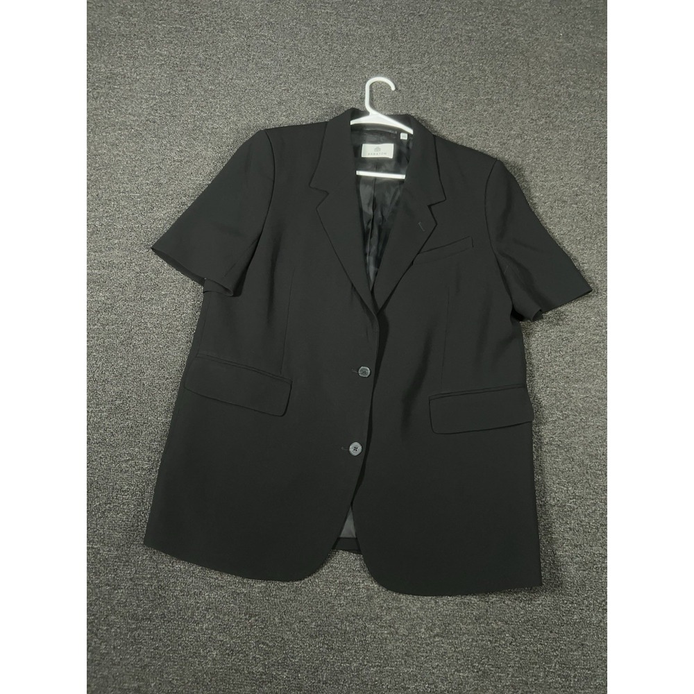 Aritzia Babaton Blazer Jacket Women's Large Black Academia Short Sleeve
